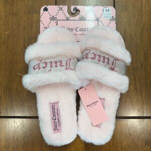 Juicy Couture Pink Furry Slippers